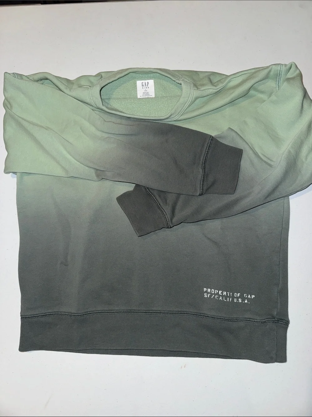 GAP Men's Green Gradient Crewneck Sweatshirt